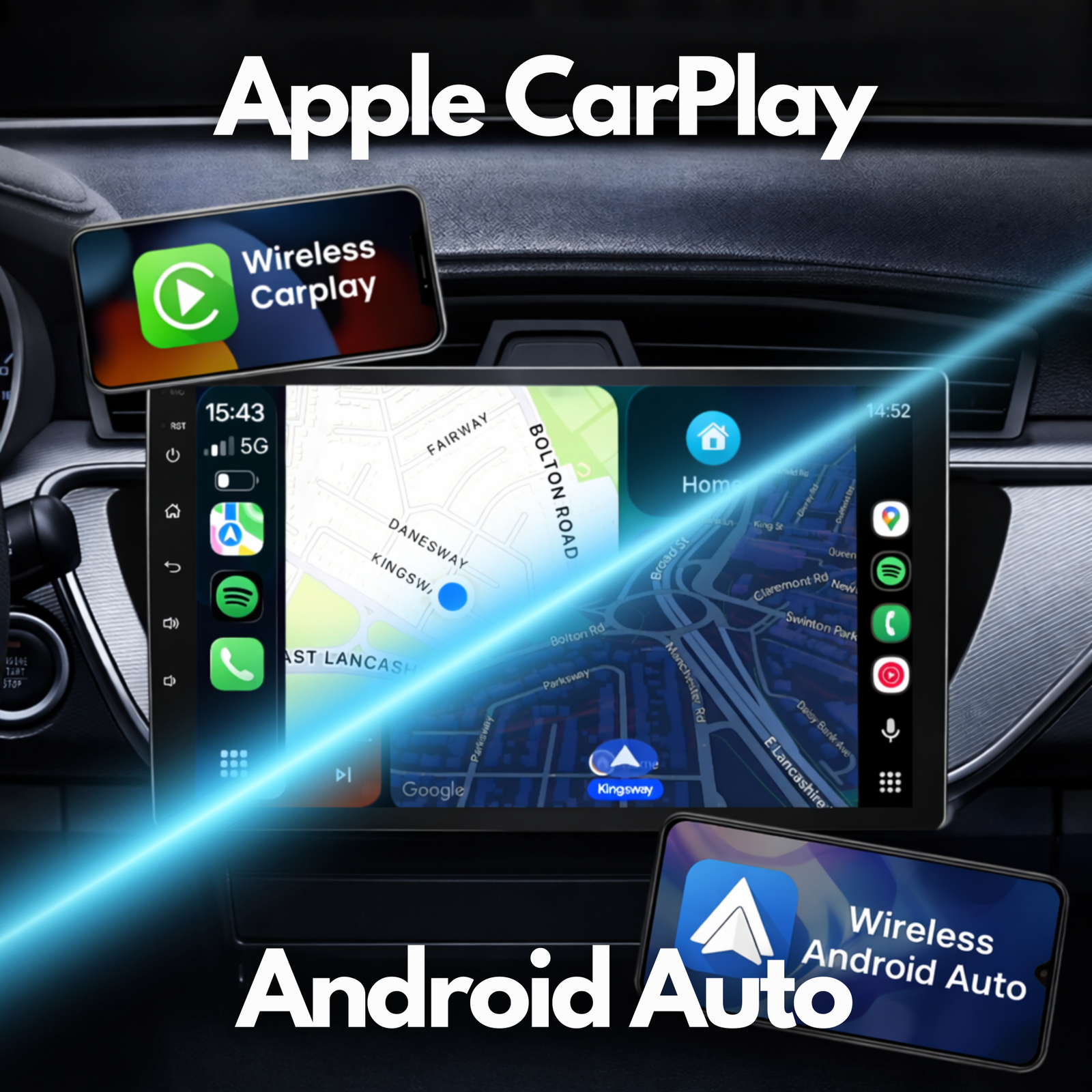 BMW Serie 3 5 6 E90 E91 E92 E93 E60 E61 E62 E63 E64 Android 14 Autoradio CarPlay y Android Auto CCC CIC