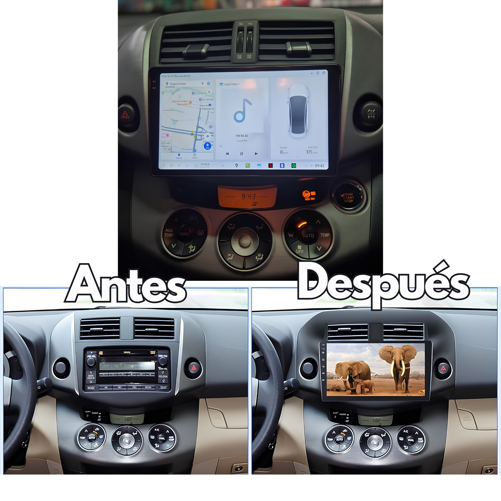 Toyota RAV4 | 2005-2011 | Radio Pantalla Android | Apple CarPlay y Android Auto