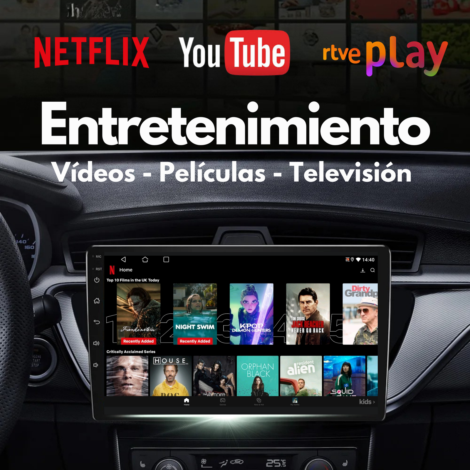 BMW Serie 3 5 6 E90 E91 E92 E93 E60 E61 E62 E63 E64 Android 14 Autoradio CarPlay y Android Auto CCC CIC