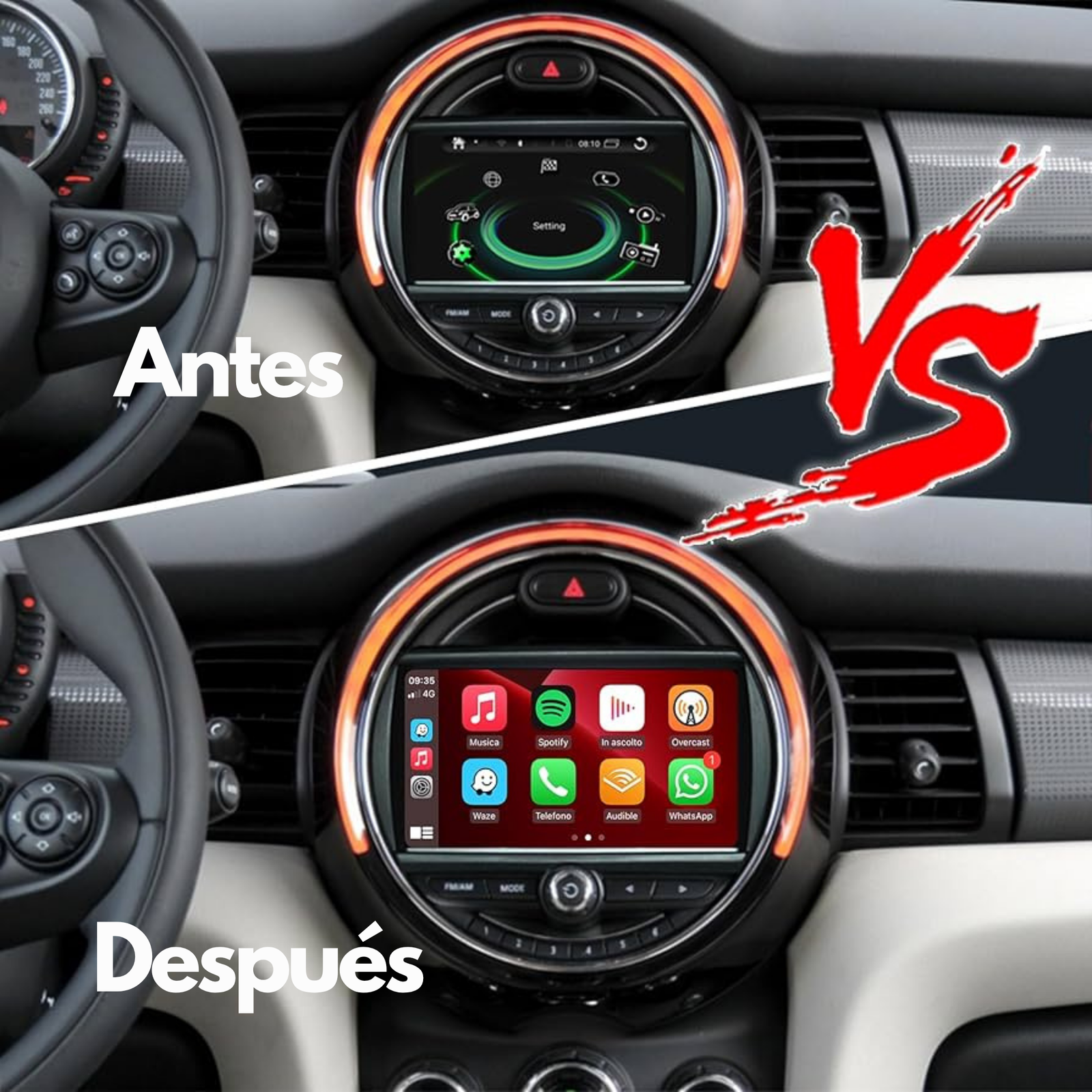 Mini Cooper | 2014-2019 | F55 F56 | Radio Pantalla Android | Apple CarPlay y Android Auto