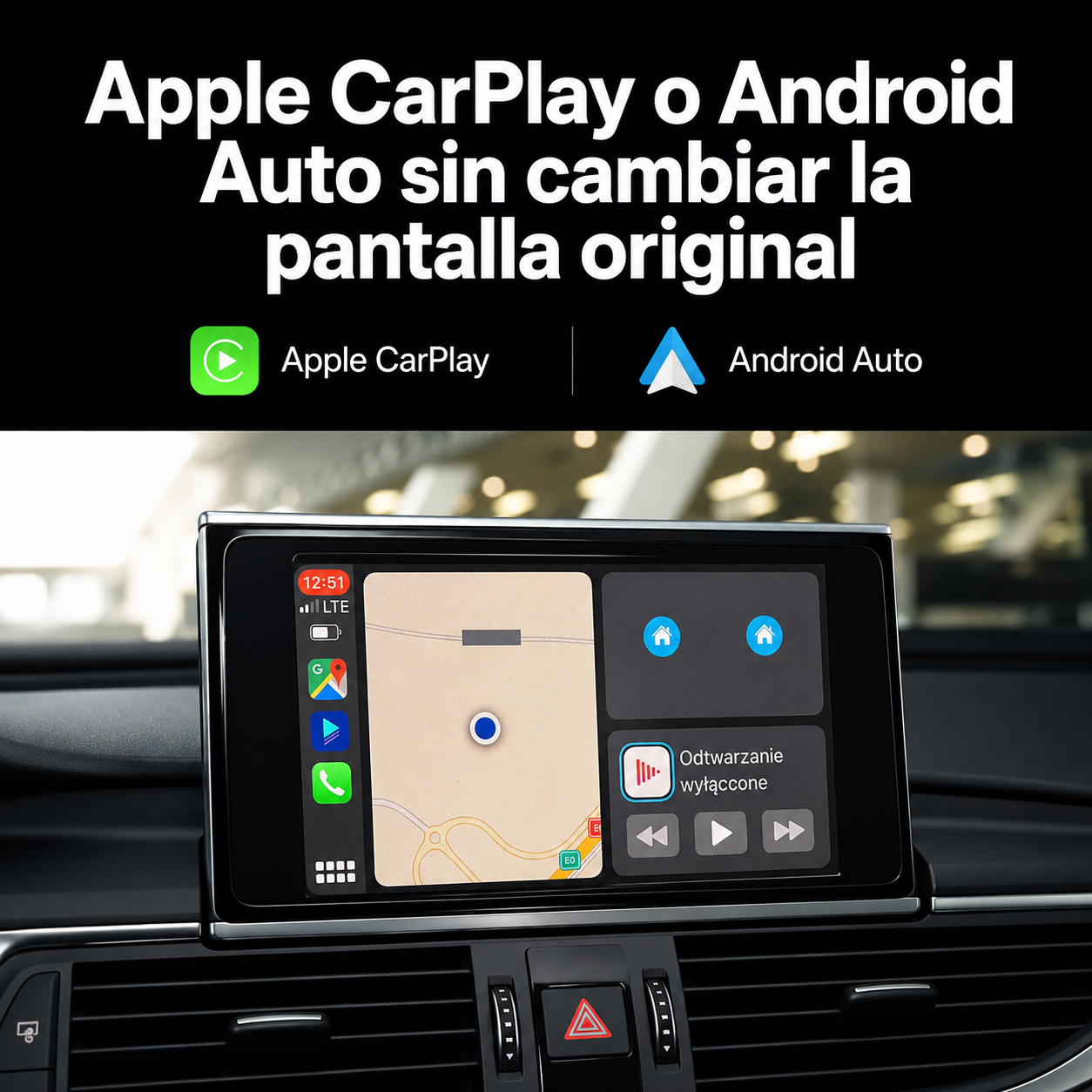 Apple CarPlay Inalámbrico para Audi | Android Auto | Módulo de Integración OEM | Retrofit