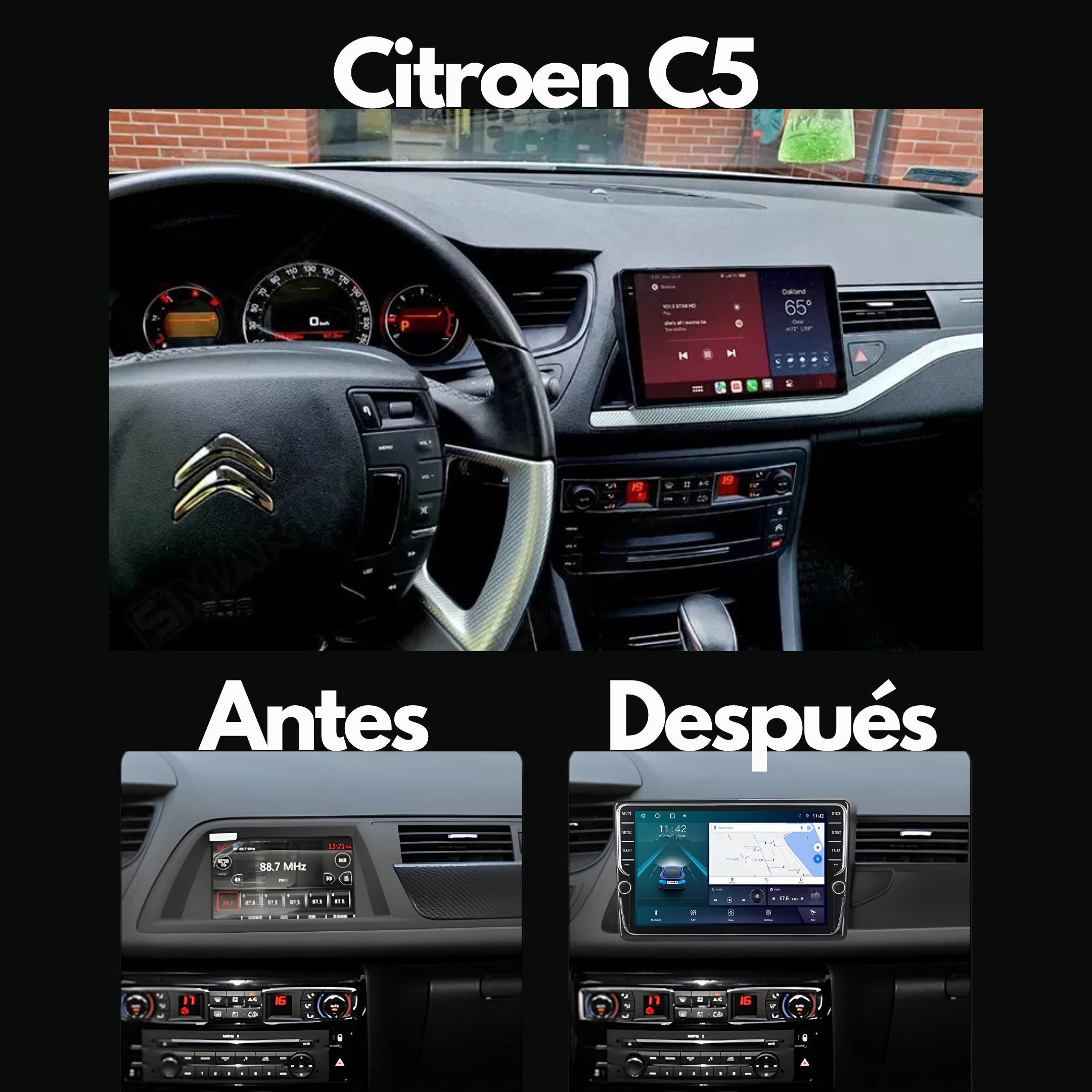 Citroen C5 2008-2017 | Radio Pantalla Android | Apple CarPlay y Android Auto