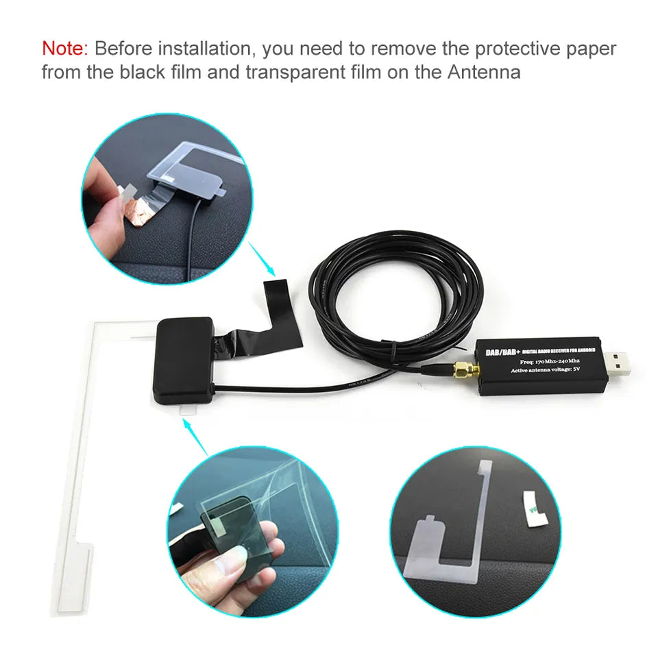 Adaptateur d'antenne DAB+ Dongle pour autoradio Android - TechVoyage