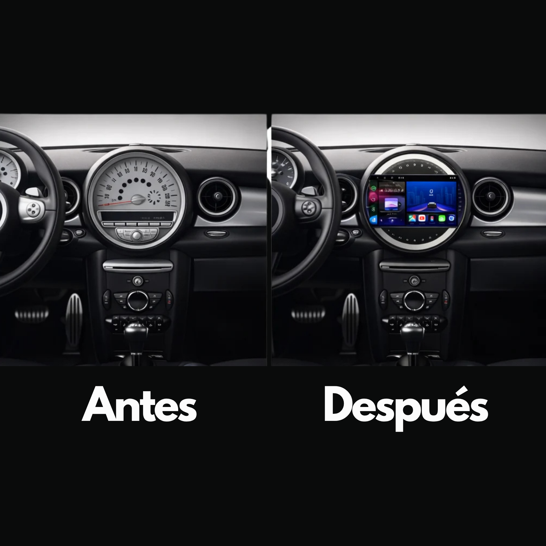 Mini Cooper Roadster Countryman | 2006-2013 | R56 R57 R58 R59 R60 | Radio Pantalla Android | Apple CarPlay y Android Auto