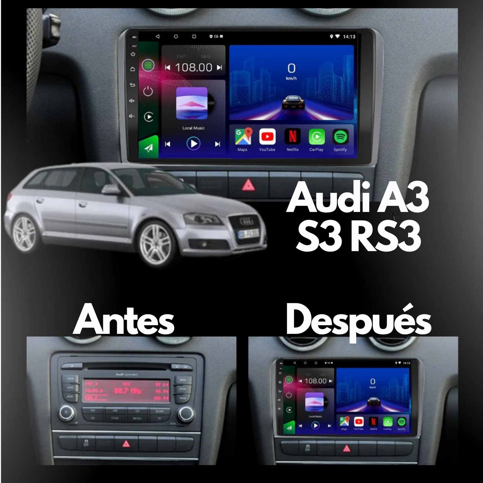 Audi A3 S3 RS3 | 8P 2003-2012 | Android 15 Autoradio | Apple CarPlay | Android Auto | Bose