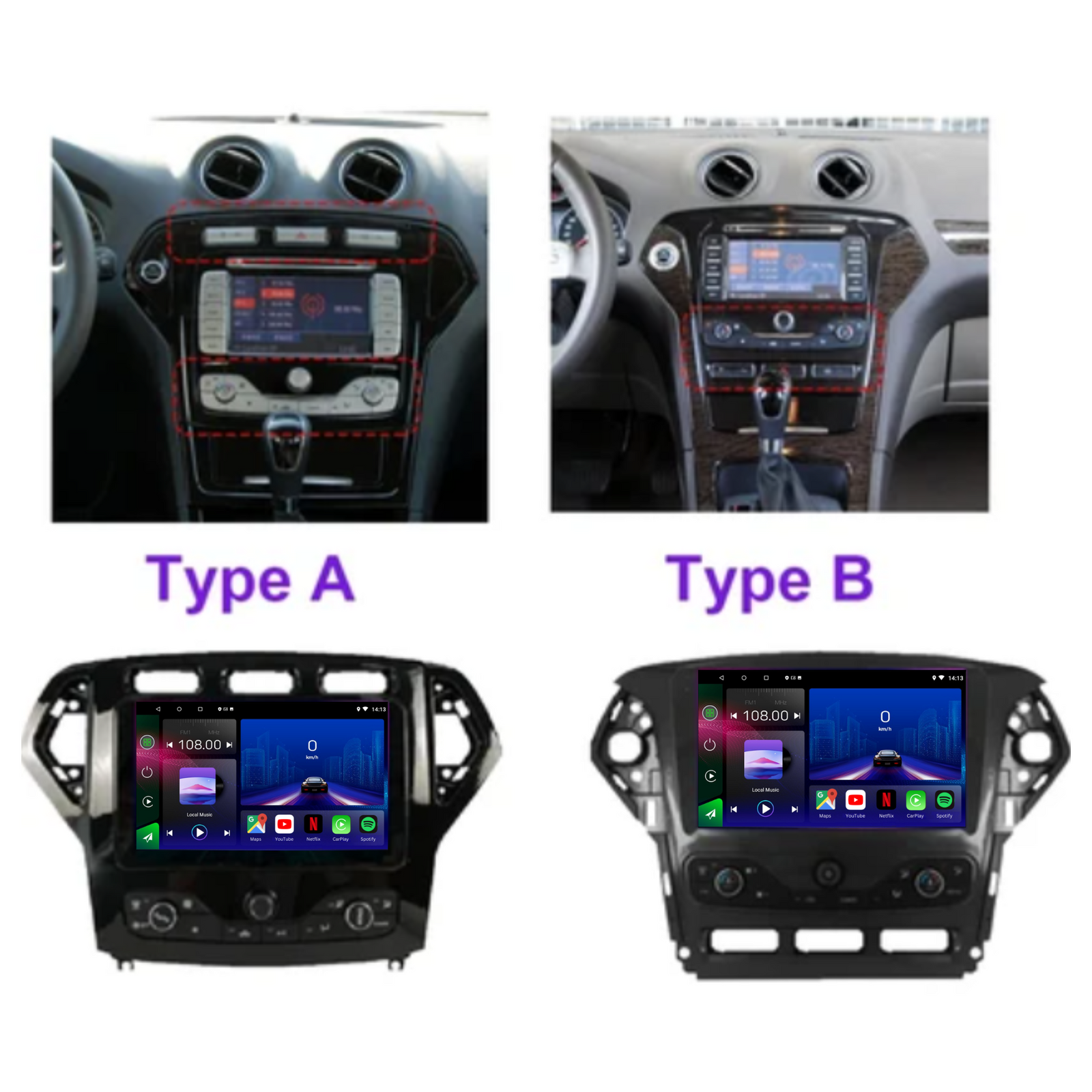 Ford Mondeo | MK4 | 2007-2011 | Android 13 Autoradio | Apple CarPlay | Android Auto - TechVoyage