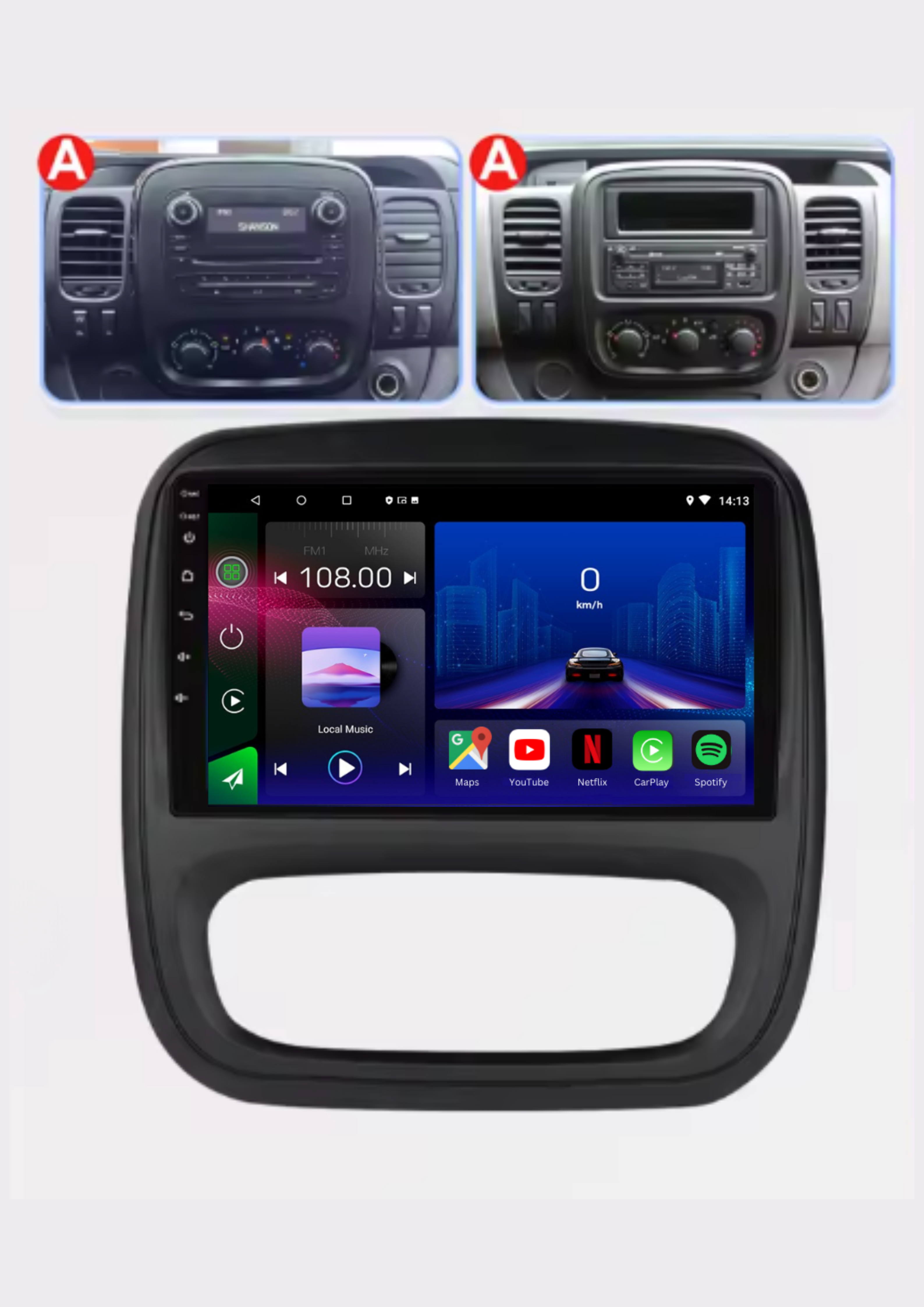 Opel Vivaro | Renault Traffic | 2014-2021 | Android 13 Autoradio | Apple CarPlay | Android Auto - TechVoyage