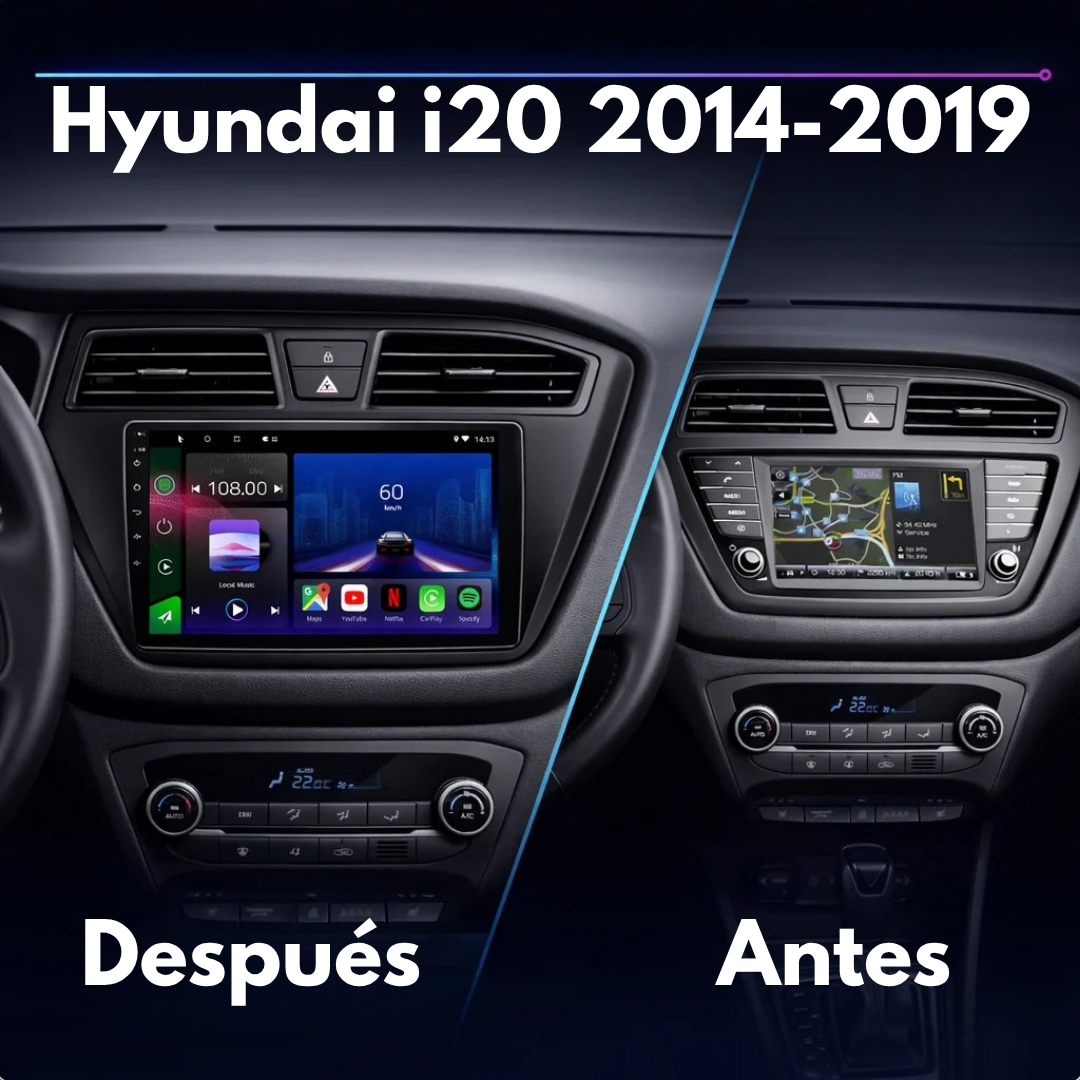 Hyundai i20 | 2014-2019 | Radio Pantalla Android | Apple CarPlay y Android Auto